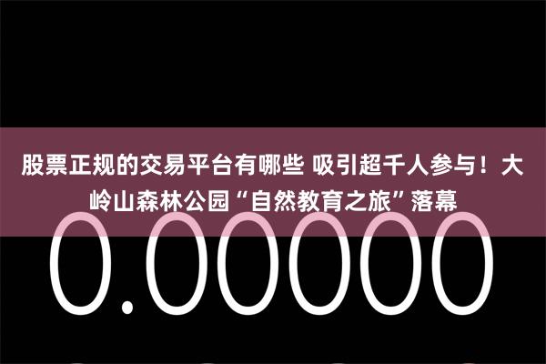 股票正规的交易平台有哪些 吸引超千人参与！大岭山森林公园“自然教育之旅”落幕