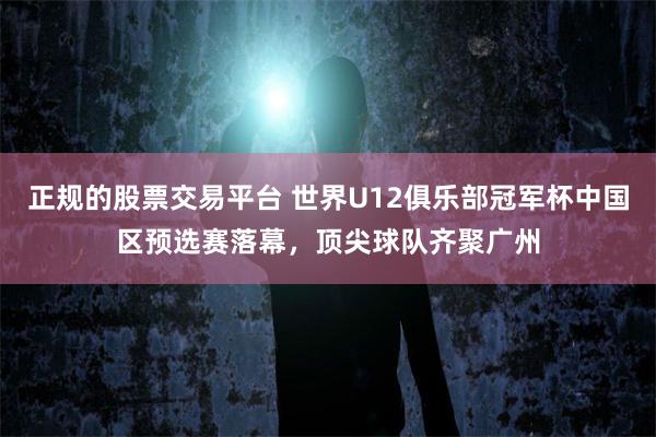 正规的股票交易平台 世界U12俱乐部冠军杯中国区预选赛落幕，顶尖球队齐聚广州