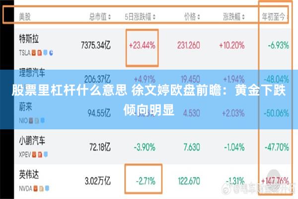 股票里杠杆什么意思 徐文婷欧盘前瞻：黄金下跌倾向明显