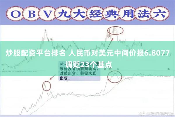 炒股配资平台排名 人民币对美元中间价报6.8077 调贬23个基点