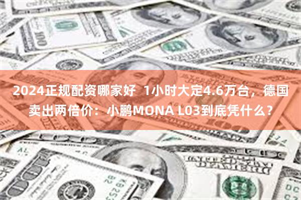 2024正规配资哪家好  1小时大定4.6万台，德国卖出两倍价：小鹏MONA L03到底凭什么？