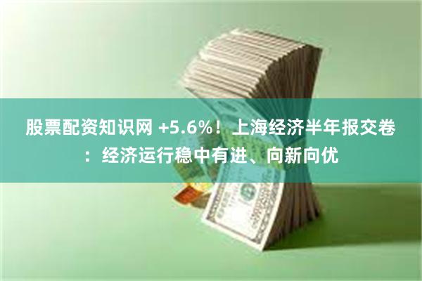股票配资知识网 +5.6%！上海经济半年报交卷：经济运行稳中有进、向新向优