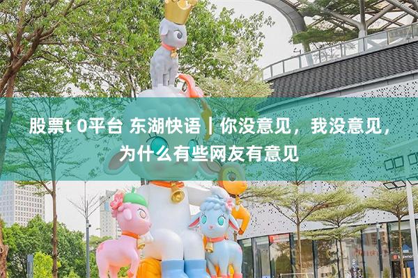 股票t 0平台 东湖快语｜你没意见，我没意见，为什么有些网友有意见