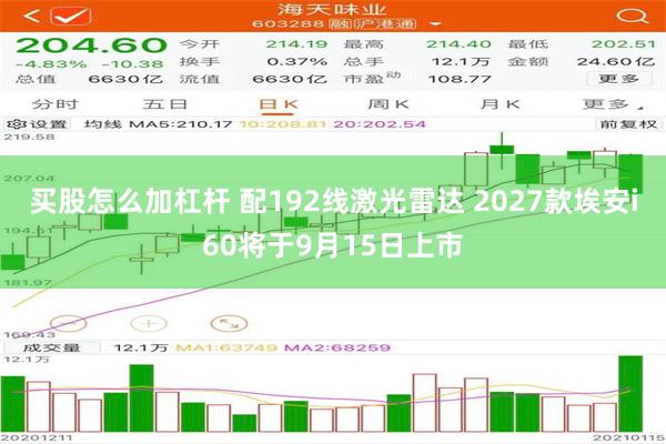 买股怎么加杠杆 配192线激光雷达 2027款埃安i60将于9月15日上市