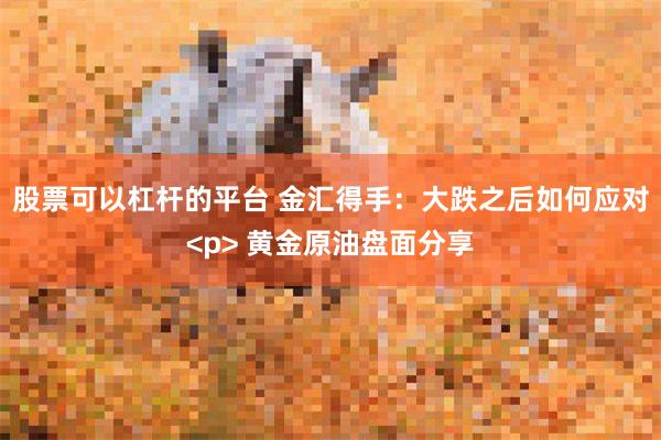 股票可以杠杆的平台 金汇得手：大跌之后如何应对<p> 黄金原油盘面分享