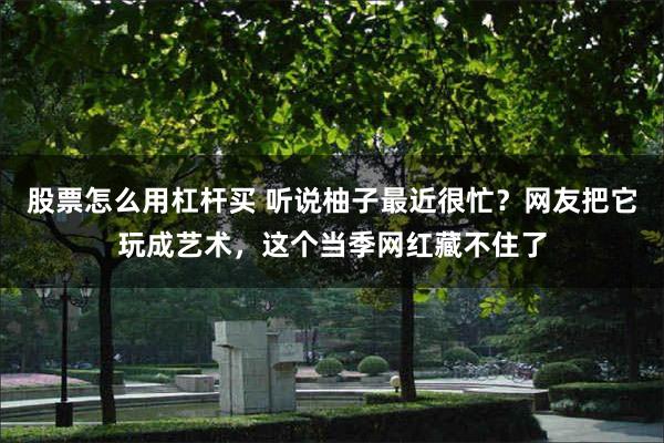 股票怎么用杠杆买 听说柚子最近很忙?网友把它玩成艺术,这个当季网红藏不住了